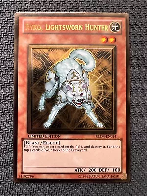 Yugioh Ryko Lightsworn Hunter Limited Edition Gold Ultra Rare GLD4-EN024 LP • $7