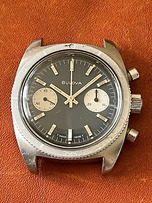 Bulova Vintage Chronograph Ghost Bezel All Stainless Steel Rotating Bezel Mans. • $38