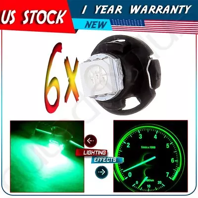 6pcs Dash A/c Climate Control Light T4.7 T5 Neo Wedge Green 5050 Smd Led Bulbs • $8.92