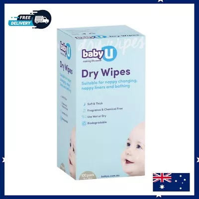 Baby U Dry Wipes 100 Pack - Fragrance Free | New Au | Free Shipping • $8.89