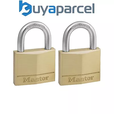 Master Lock 140EURT Solid Brass 40mm Padlock 4-Pin - Keyed Alike X 2 MLK140T • £14.85