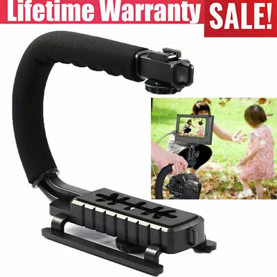 U-Grip Shoe Mount C-shaped Single Handgrip Camera Stabilizer+Video Microphone • $15.98
