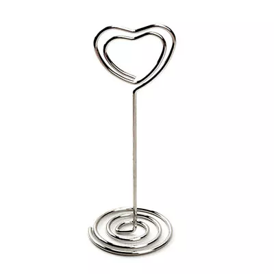 -Heart Pattern Photo Holder Memo Clip Name Place Card Table Number Picture Stand • £7.55