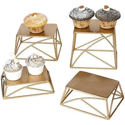 £44.63 • Buy Brass Metal Buffet Table Food Riser Dessert Display Stands, Nesting Set Of 4