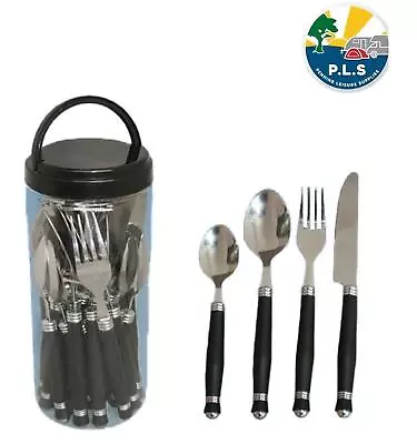 PLS Cutlery Set 24 Pieces In Resealable Plastic Tubula Caravan Motorhome MI520 • £23.95