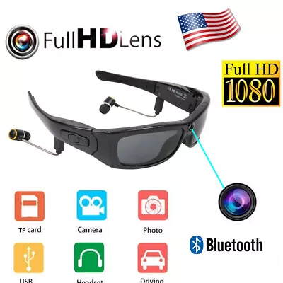 Full HD 1080P Bluetooth Sunglasses Camera Glasses Eyewear DVR Video Recorder US • $42.95