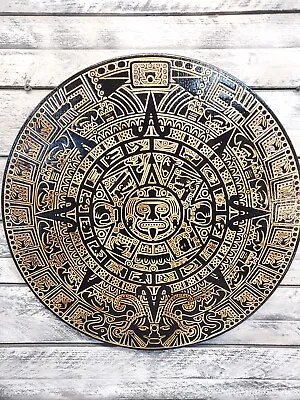 $109 • Buy Aztec Mayan Gods Calendar Wood Plaque Wall Decor Central American Art Large 23  