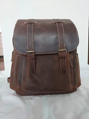 Vintage Crazy Horse Genuine Leather Satchel Backpack • $330