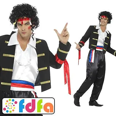 Smiffys 80's Adam Ant New Romantic Pop Star Mens Fancy Dress Costume • £27.99