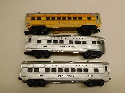 Lionel O Gauge Train -3 Lionel Passenger Cars Westfield/Livingston - Repainted • $15.50