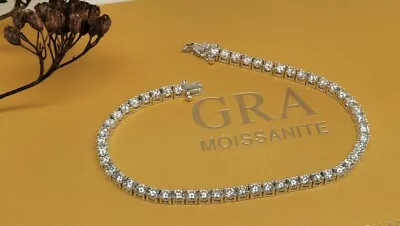 40 Ct Moissanite Diamond Tennis Bracelet 14k White Gold Sterling Silver 7.5mm • $259