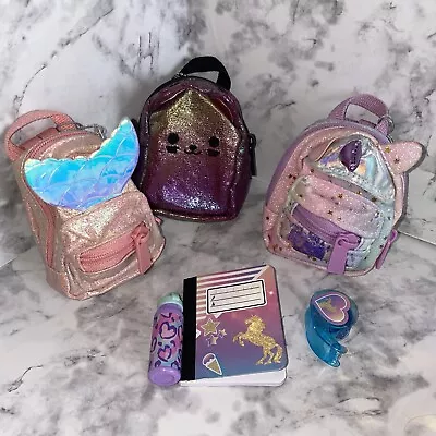 Moose Real Littles Unicorn Shimmer Cat Mermaid 4” Backpack With Accessories Lot • $15.99