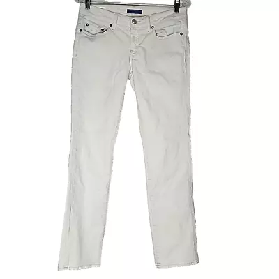 Martin + Osa Straight Jeans Size 28 Salt Wash White Denim Stretch 30x30.5 • $11.99