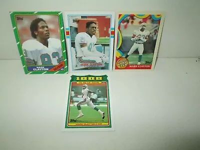 LOT OF 4 MARK CLAYTON 1980s Topps Football Cards #302 49 25 12 MIAMI DOLPHINS NM • $4.99