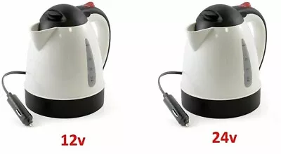 12V-24V Travel Kettle Car Truck Van HGV Lorry 0.8L Fast Boil Hot Drinks Coffee • £17.85