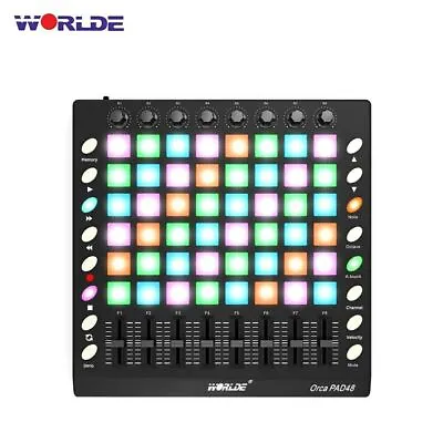 Worlde ORCA PAD48 Portable USB MIDI Drum Pad DJ Controller 48 Pads RGB Backlit • $113.07