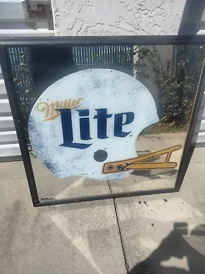 Miller Lite NFL NCAA Football Huge Beer Bar Pub Man Cave Big Mirror34×34 • $150