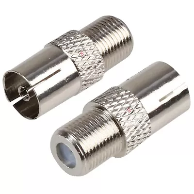 F Type Female To Coax Socket Adapter - TV Aerial Connector 2 Pack • £2.99