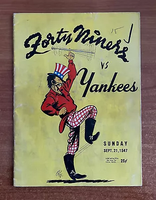 1947 New York Yankees @ San Francisco 49ers Aafc Afl Nfl Football Program • $39