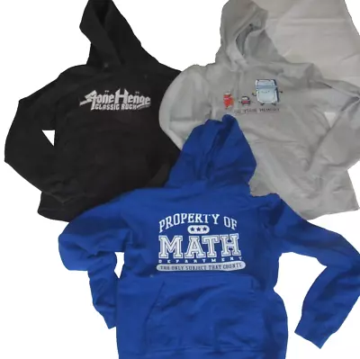 3 Mens Small Hoodies Funny Graphics Property Of Math Stone Henge Computer Lot • $26.90