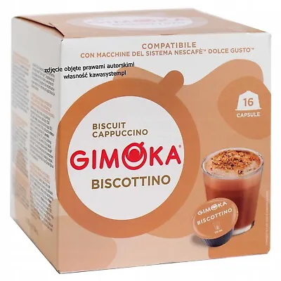 GIMOKA Dolce Gusto BISCOTTINO Biscuit  Cappuccino Pods 16ct. /1 Box  SHIPS FREE • $16.99