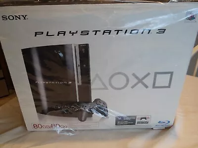 Sony PlayStation 3 80GB Console - Black CIB WRAPPED IN PLASTIC • $145.99