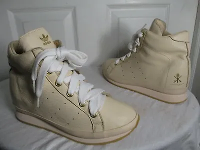 Adidas X Opening Ceremomy Honey Tennis White Hidden Wedge Leather Sneakers Us 8½ • $99.99