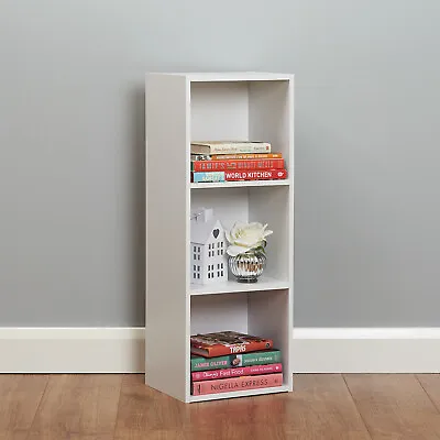 3 Tier Wooden White Cube Bookcase Shelf Shelves Book Storage Display Unit #490 • £18.39