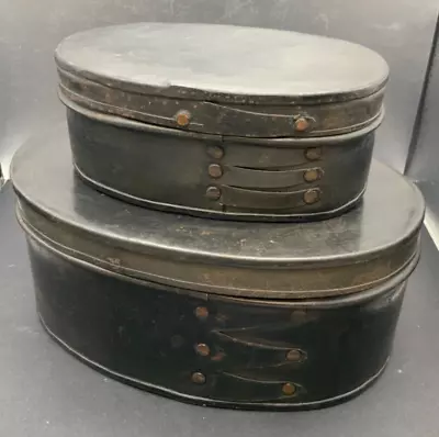 Vintage Metal Nesting Fingered Firkin Shaker Boxes With Lids • $75