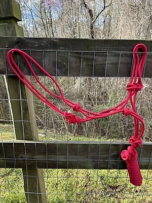 Draft Horse Size Genuine 5/16” Red Nylon Rope Halter • $19.95