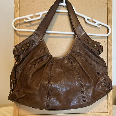 Vintage Fossil Talita Brown Tooled Leather Shoulder Hobo Bag ZB2954 • $30
