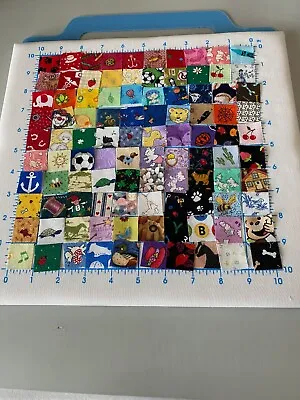 100 Different 1 Inch 100% Cotton I Spy Fabric Quilt Squares - Many Vintage • $5