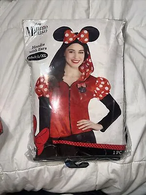 Disney Adult Minnie Mouse Hoodie W/Ears Size Large/XL NEW Costume Halloween • $19.99
