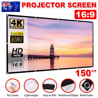 $21.95 • Buy 16:9 Projector Screen With Hooks 150 Inch Outdoor Indoor Movie Projection Screen