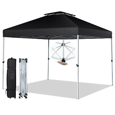 2-Tier 3.05 X 3.05m Gazebo Pop-up Canopy Tent Marquee Instant Carry Bag W/Wheel • $143.95