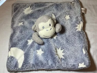 Bed Bubs Monkey Lovey Plush Baby Security Blanket Gray 3-D Moon Stars Soft • $14.95