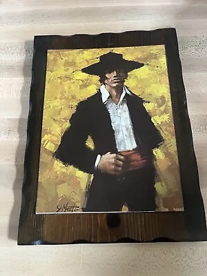 Mid Century James Mastin Spanish Matador Painting.Solid Wood.Printed Signed. • $79.99