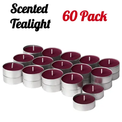 Ikea  STÖRTSKÖN Scented Tealight Candle  Berries/Red 3.5 Hour  [60 Pack] • £11.99