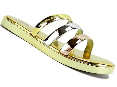 Michael Kors Women's Keiko Slide Sandals Gold/Silver Size 10 M • $39.50
