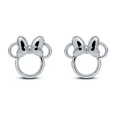 14K Gold Plated Sterling Silver Minnie Mouse Stud Girls Teens Baby Earrings Gift • $25.38