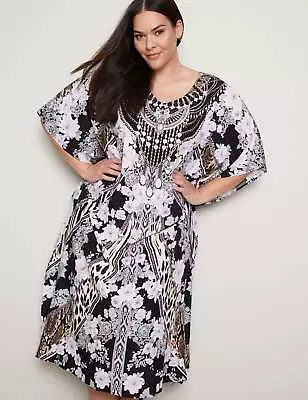 AUTOGRAPH - Plus Size - Womens Dress -  Elbow Sleeve Maxi Summer Kaftan Dress • $30.22