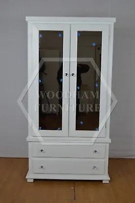 Handmade Florida Double Mirrored Gents Wardrobe In White (not Flatpacked) • £289