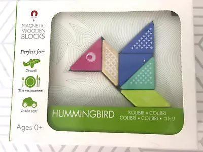 Tegu Humming Bird Magnetic Wooden Block Travel Pals 6 Pieces Montessori Learning • $22