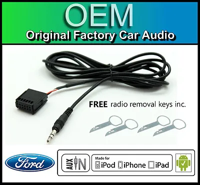 £15.99 • Buy Ford Focus AUX Lead, Ford Sony Car Stereo AUX In Cable IPod IPhone Android