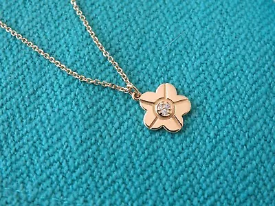 Mimi So Designer 18k Yellow Gold Diamond Flower Necklace 16  Long 3 Diamonds • $650