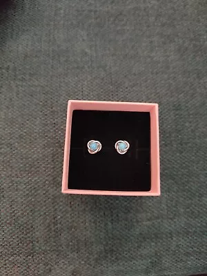 Pandora Silver And Blue Earrings New In Box • £20