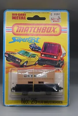 1970s Vintage Lesney MATCHBOX Superfast #25 Flat Bed TRAIN Car SEALED Toy MOC !! • $10