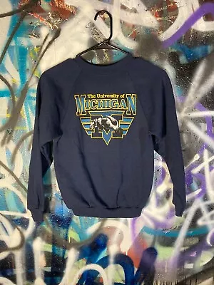 Michigan Wolverines Vintage 90s Pullover Crewneck Sweater Youth M • $8