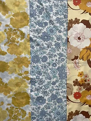 Vintage Retro 70’s Style Floral Fabric Bundle- 9 Metres Of Fabric  • £10