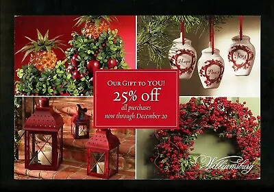 Oversized Postcard Virginia VA Williamsburg Shops Lanterns Advertising Christmas • $4.49